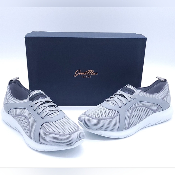 Good Man Brand Mens Grey Knit Trainers Sneakers Size 11 Italy $298 New In Box